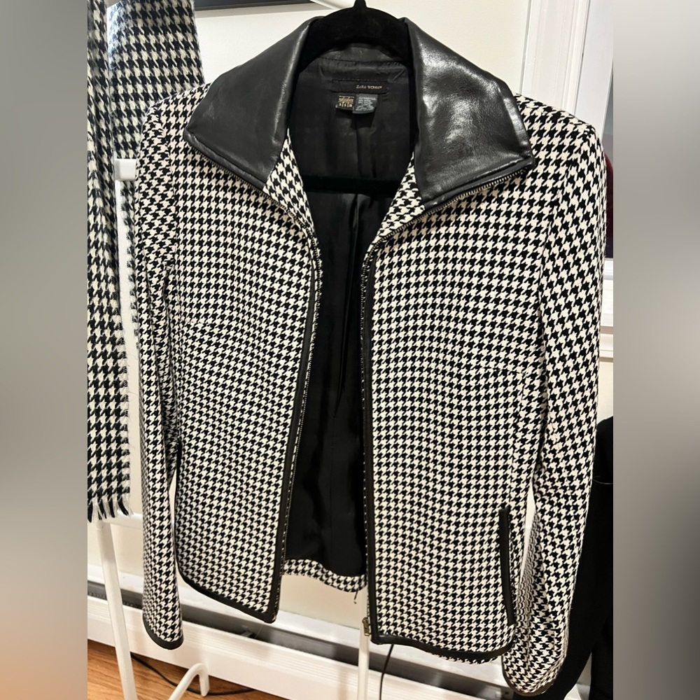 Zara houndstooth jacket